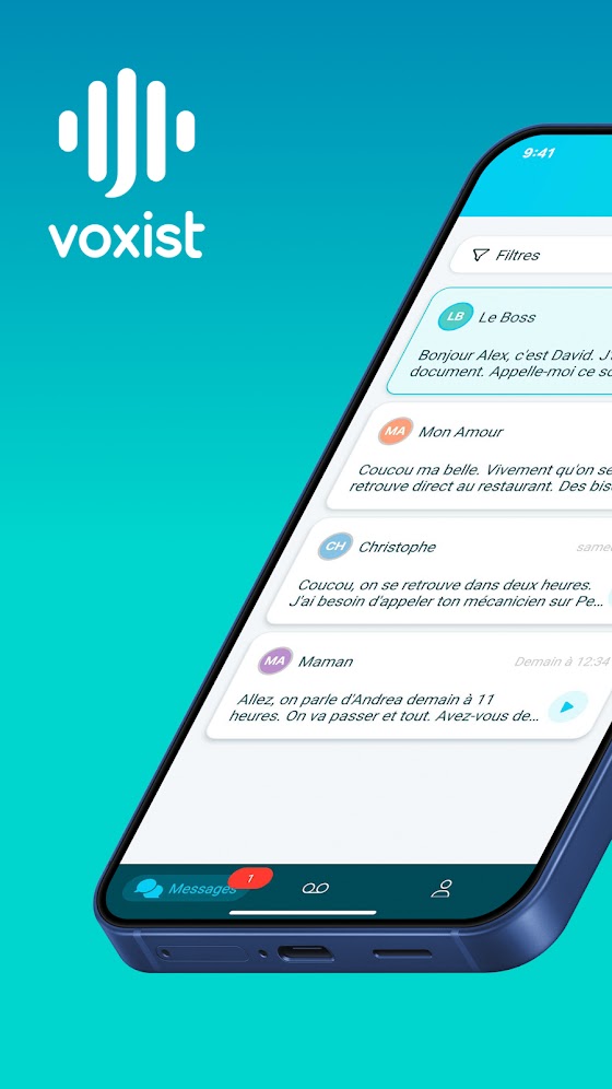 Voxist Messagerie Vocale — capture de l'application