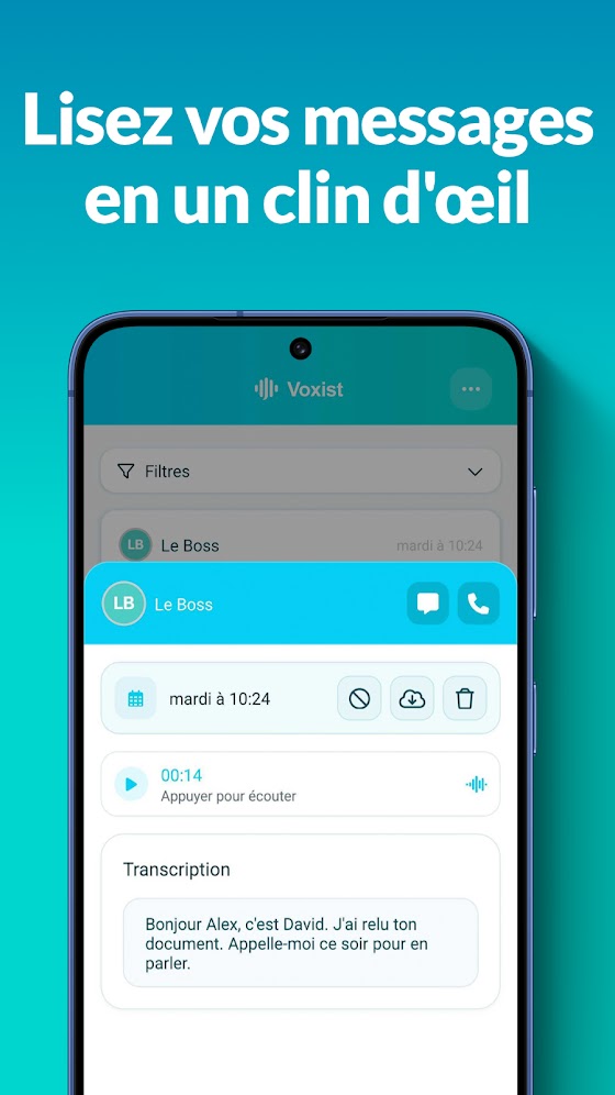 Capture de l'application Voxist